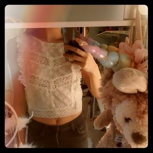 SLY bohemian knit cropped top